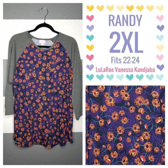 LuLaRoe Randy 2XL Floral Paisley NEW - Picture 1 of 1